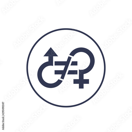 gender inequality icon, vector sign
