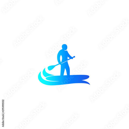SUP, Stand up paddle surf board icon