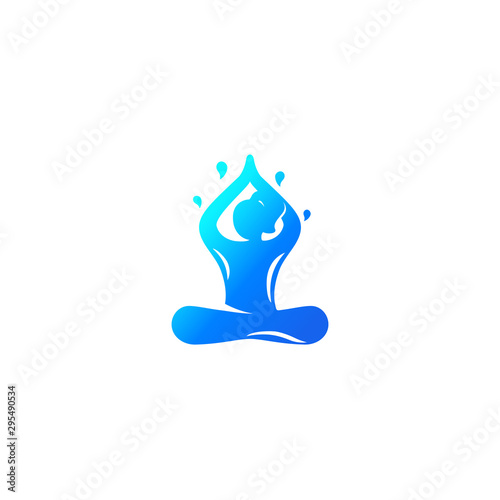 yoga logo, meditation, lotus pose vector