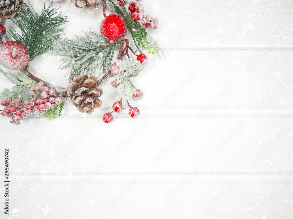 winter background with fir branches cones and snow winter background with fir branches cones and snow