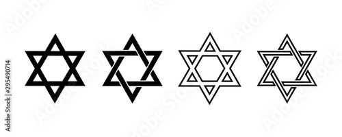 Stars david line isolated vector element for banner design. Symbol shield. Shield sign icon. Abstract vector background.
