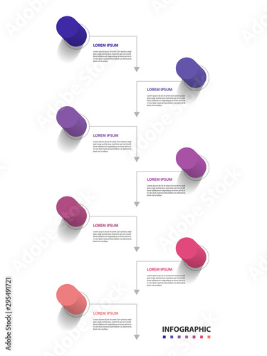 Infographic design with 7 step, Infographic business concept, Flow, Chart, Presentation