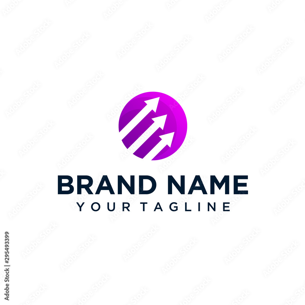 design arrow direction logo with colorful style