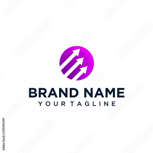 design arrow direction logo with colorful style