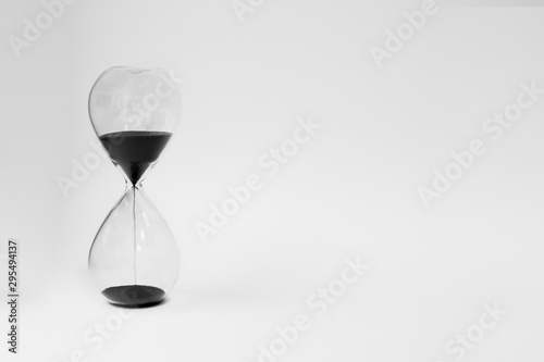 black hourglass on a white background close-up