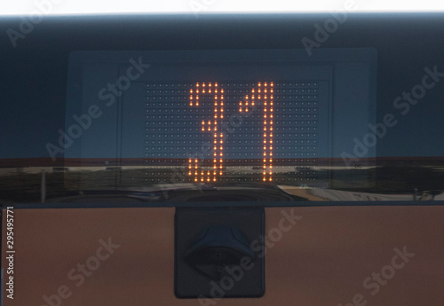 electronic display on a bus showing the number 31 photo