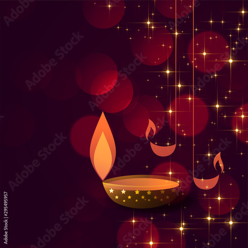 diwali concept background with diya lamps decoration