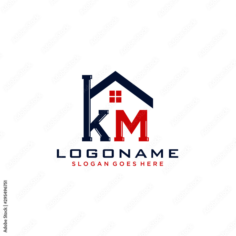 KM Initial for Plumbing Service logo icon vector KM Initial for Plumbing Service logo icon vector
