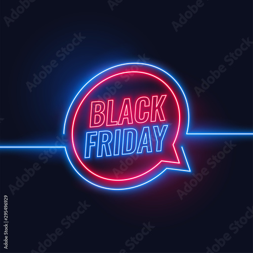 black friday neon style lights background design