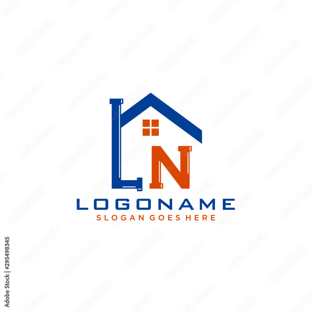 LN Initial for Plumbing Service logo icon vector LN Initial for Plumbing Service logo icon vector