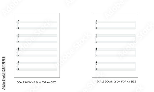Blank Sheet Music For Piano Notebook Grand Staff With Clefs 8 Staves A4 Size  KDP Book Interior Music Manuscript Staff Paper