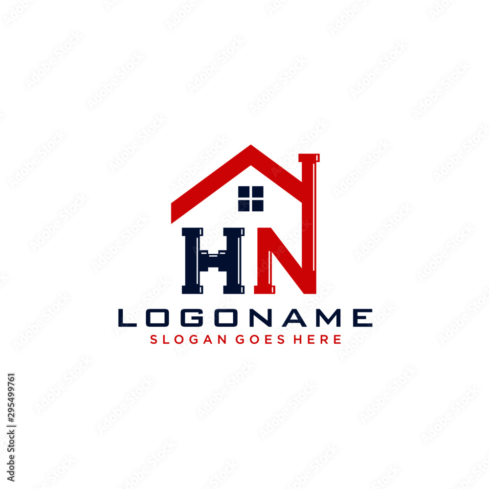 HN Initial for Plumbing Service logo icon vector HN Initial for Plumbing Service logo icon vector