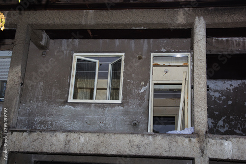 Old destroyed apartment. photo