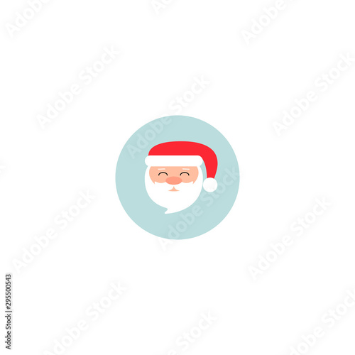 Vector isolated illustration. Santa claus icon, sticker.