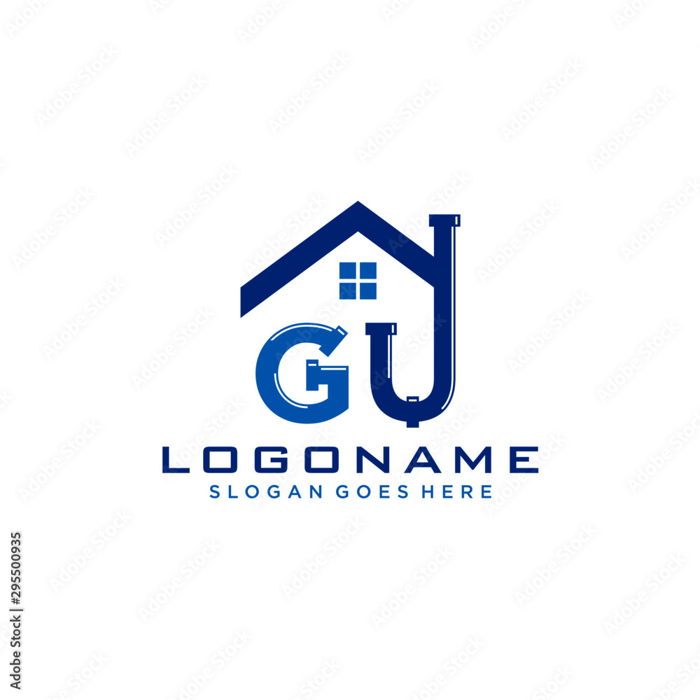 GU Initial for Plumbing Service logo icon vector GU Initial for Plumbing Service logo icon vector