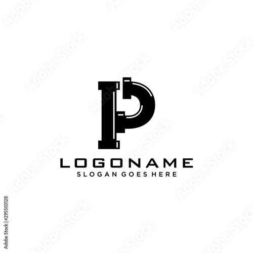 P Initial for Plumbing Service logo icon vector