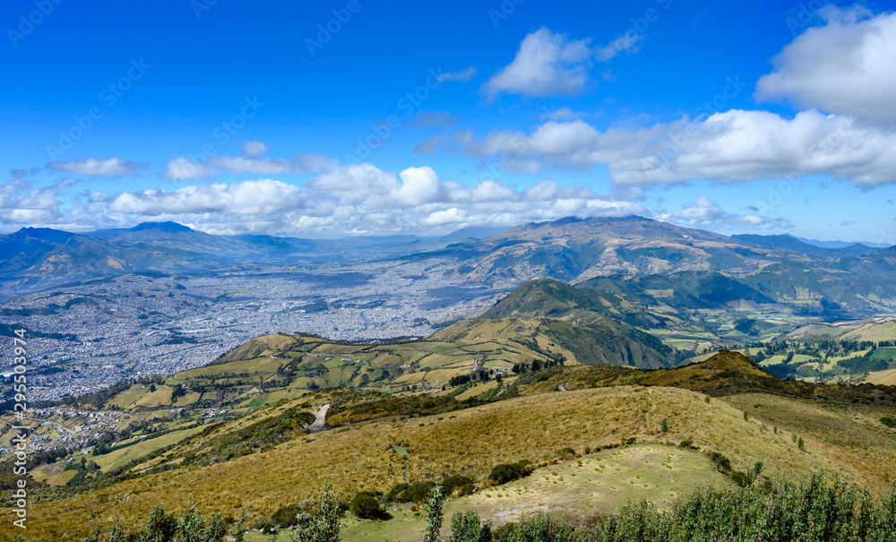 Aerial view of Quito, Ecuador.
