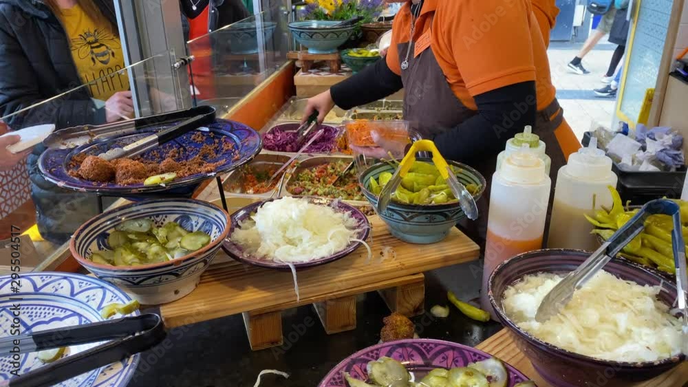 Making falafel in a street food falafel shop Making falafel in a street food falafel shop