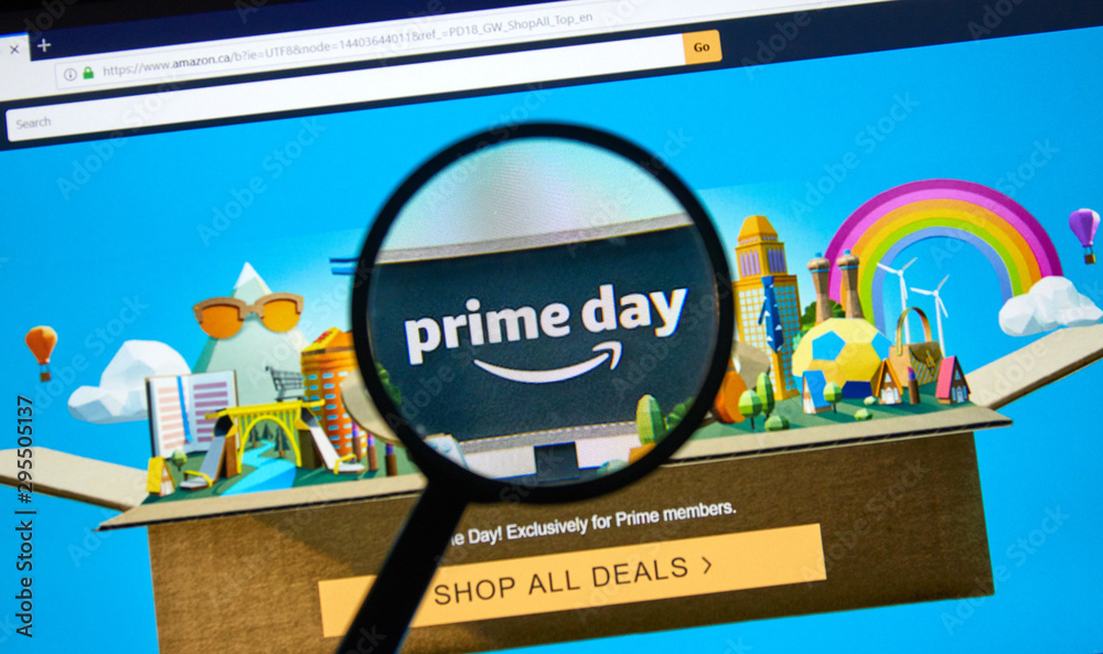 Amazon prime day page on official amazon site Stock-Foto | Adobe Stock