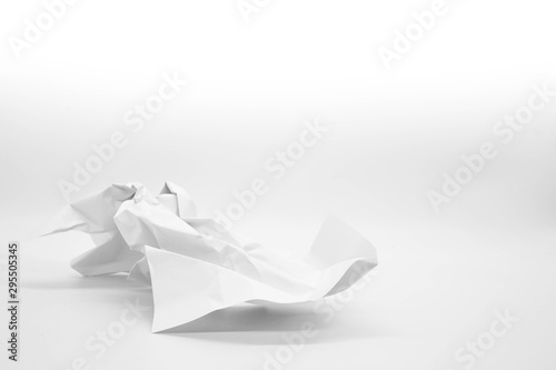 Crumpled paper ball isolated on white with clipping path