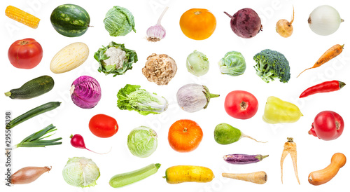 many various fresh ripe vegetables isolated