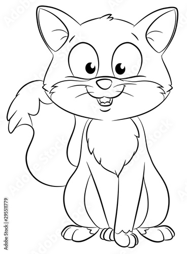 Niedliche sitzende Katze - Vektor-Illustration