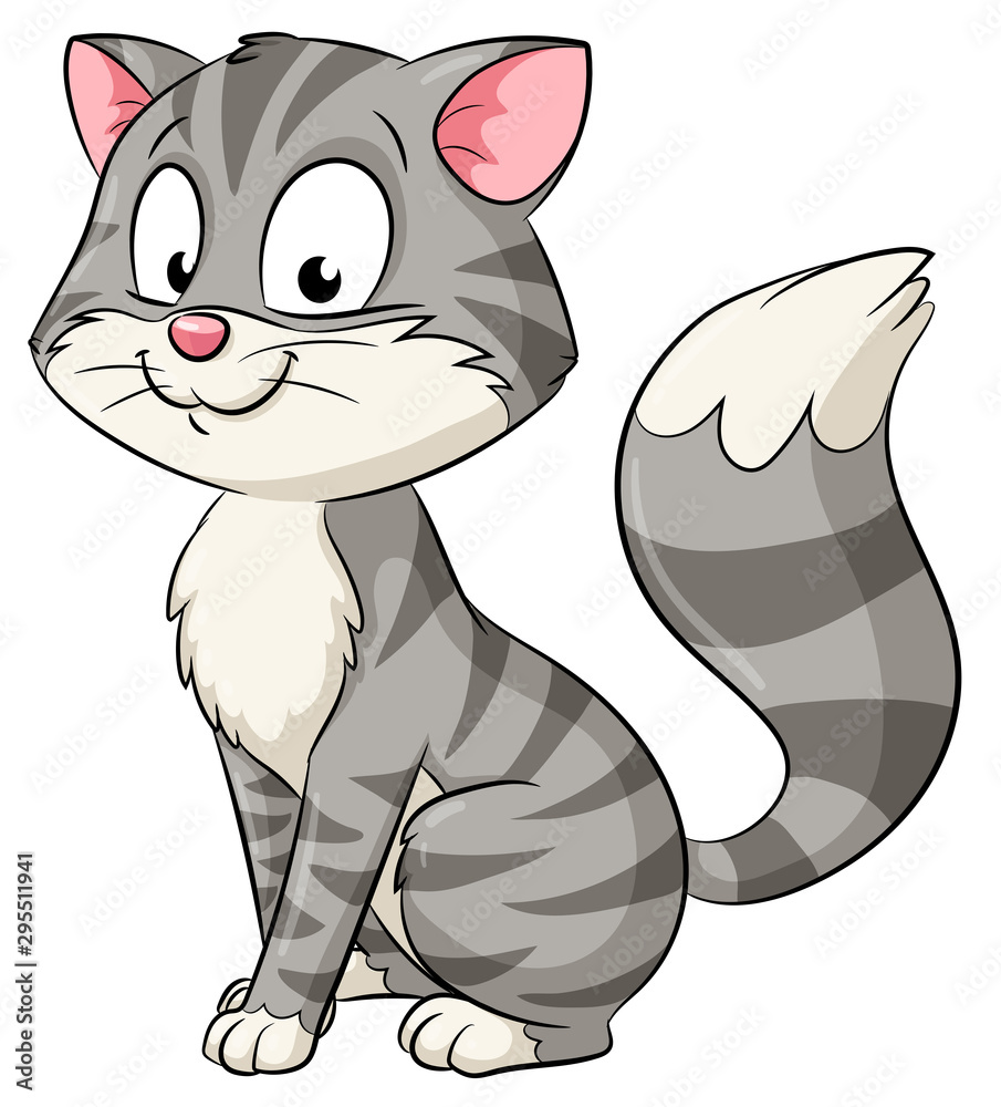 Niedliche sitzende Katze - Vektor-Illustration
