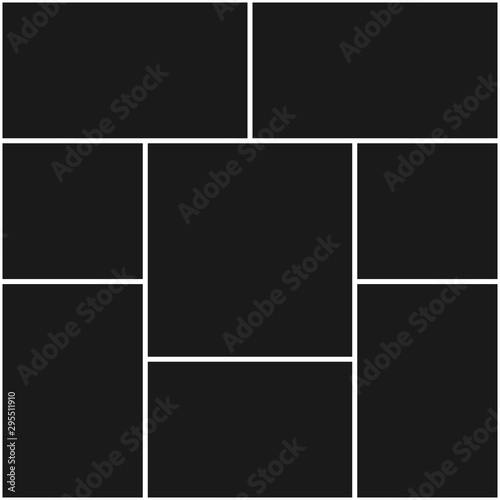 Templates collage eight frames for photos and pictures, photo collage, photo puzzle. Vector illustration. Modern minimalistic mood board mockup