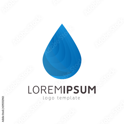 Abstract drop water logo. modern 3d logo symbol. vector icon