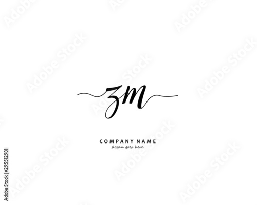 ZM Initial handwriting logo vector