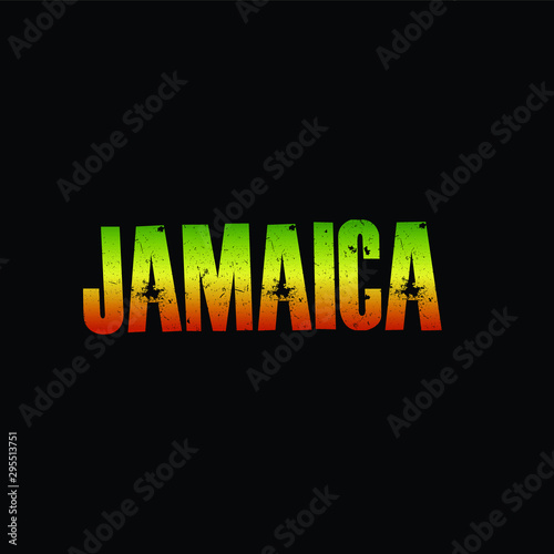 JAMAICA typography style grunge effect text illustration