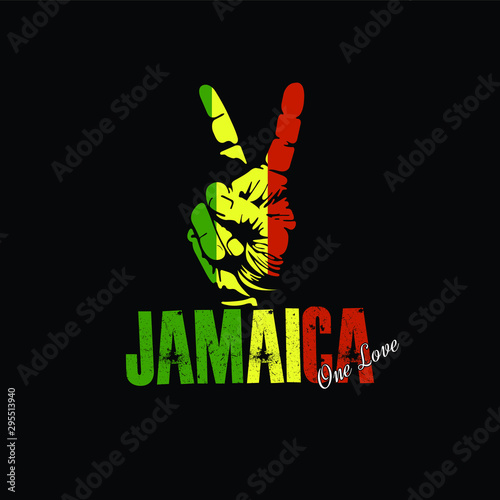 Jamaican design hand peace sign - VECTOR