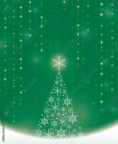 クリスマス　雪の結晶　ツリー　メッセージカード　　クリスマス　雪の結晶　ツリー　メッセージカード　　