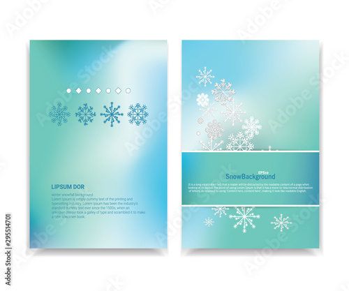 Winter background with snowflakes. Snowfall frozen greeting card