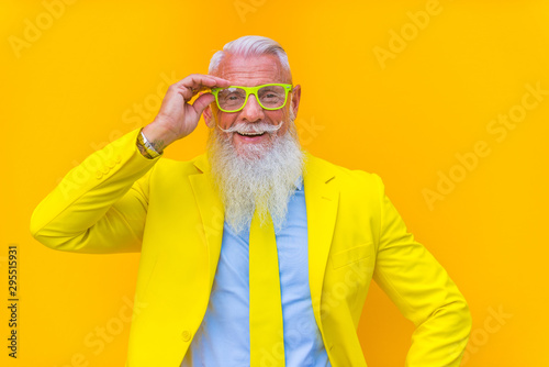 Hispter stylish senior man