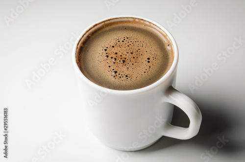 Coffee cup  coffee Foam isolated on white background with clipping path