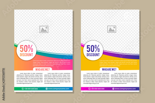 Business abstract vector template. Brochure design, cover modern layout, annual report, poster, flyer in A4 with colorful triangles, geometric shapes for tech, science, market with light background