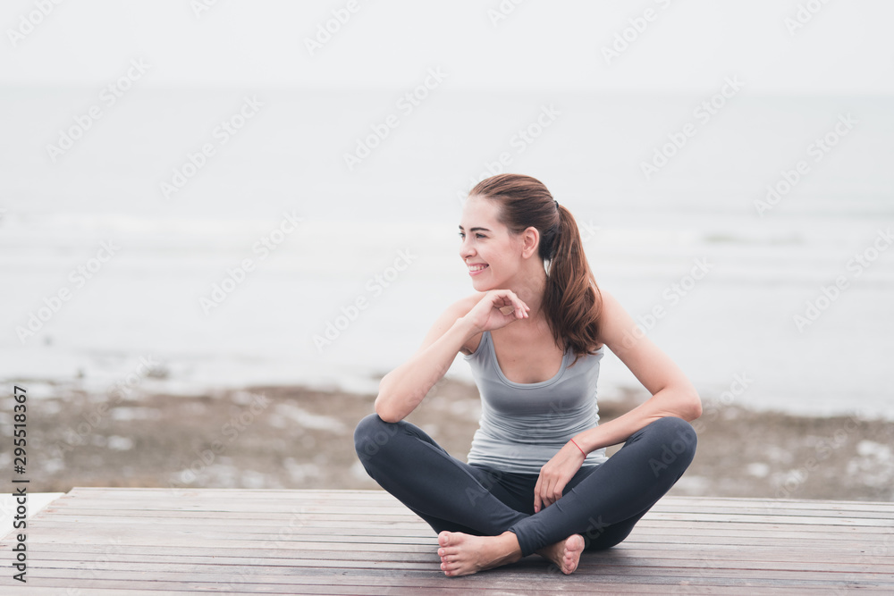young girl relax on the beach