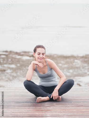 young girl relax on the beach