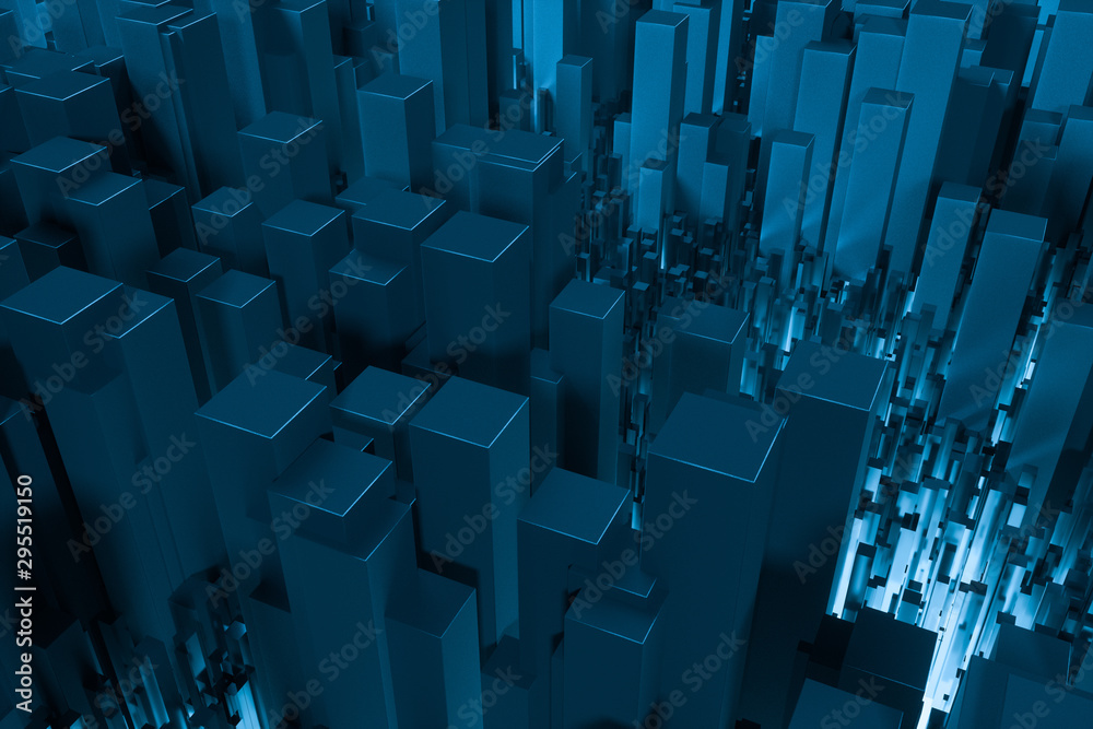 Fototapeta premium technical scene made up of repetitive columns, 3d rendering