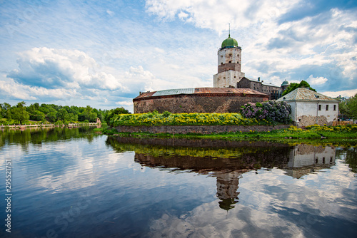 Vyborg castle in Russia on summer day photo