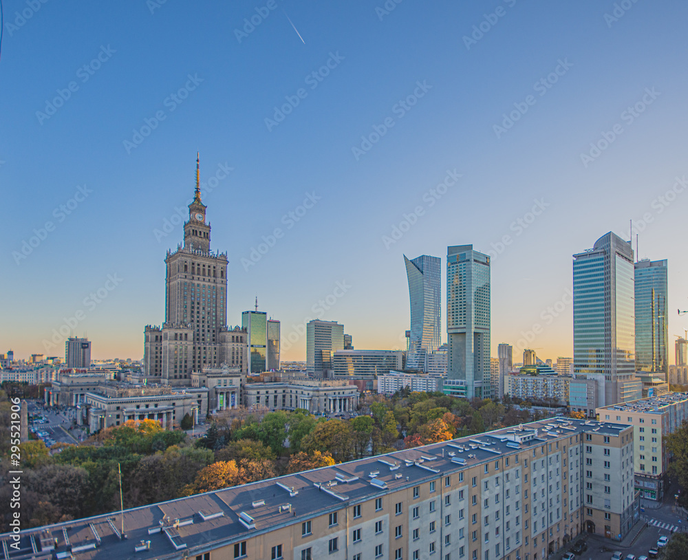 Obraz premium Warszawa widok na centrum miasta