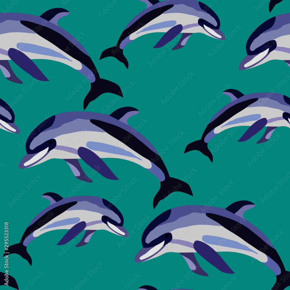 Obraz premium seamless pattern with dolphins