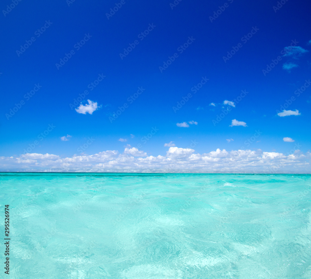 tropical sea under the blue sky. Sea landscape.