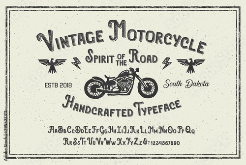 Handmade Modern Textured Font. Retro Typeface. Clean & Textured Versions Included. Vector Illustration.