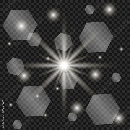 Abstract image of lighting flare. Set