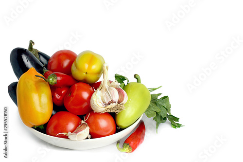 Fresh vegetables, autumn harvest on the table. Healthy eating Separate on a white background.