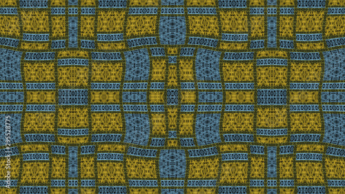 Colorful African fabric, yellow and blue colors