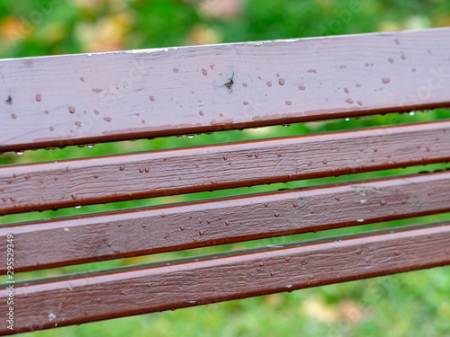 Abstract picture of a wet board close-up, blurred background