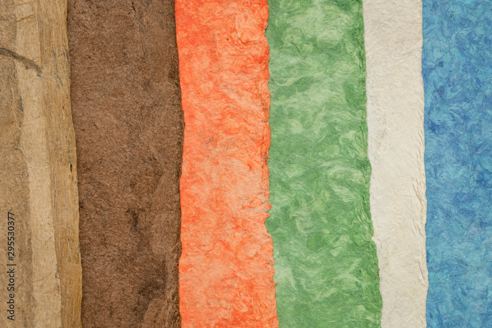 collection of coloraful amate bark papers